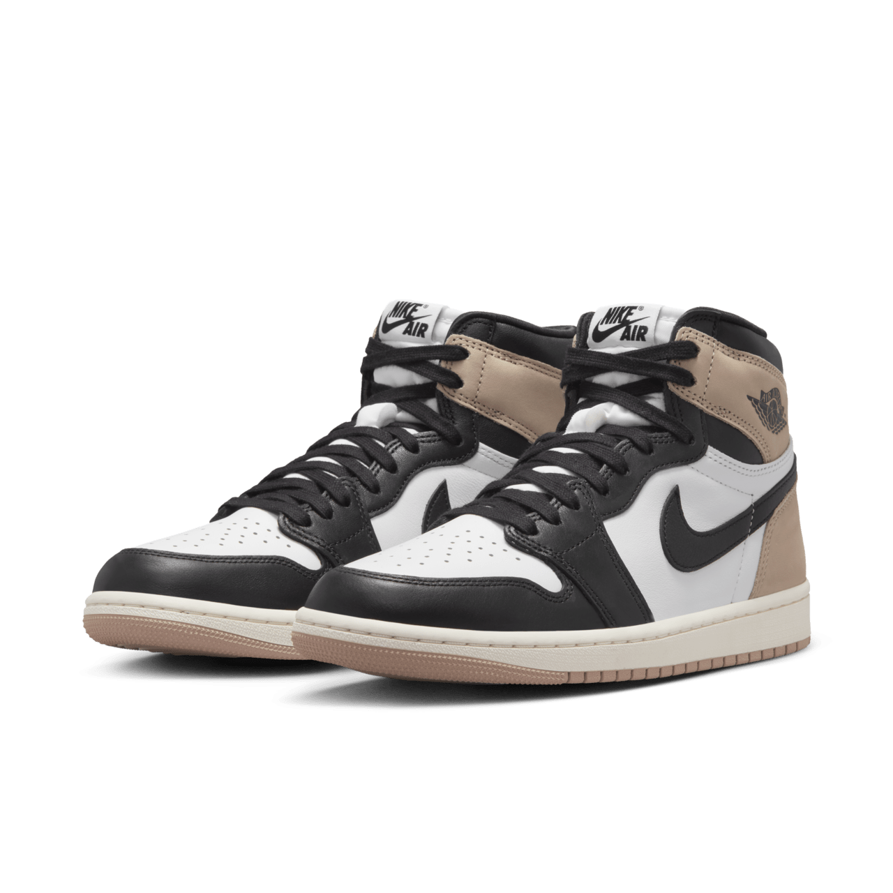 Nike Women's Air Jordan 1 Shoes - Black / Legend Medium Brown / White